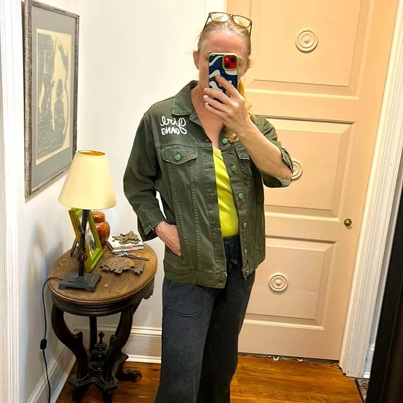 RARE SANDRINE ROSE sz S “troublemaker/girl gang” button front jacket 3/4 sleeves - Picture 4 of 12